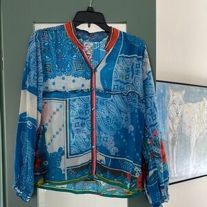 Johnny Was Paisley Button-Up Blouse